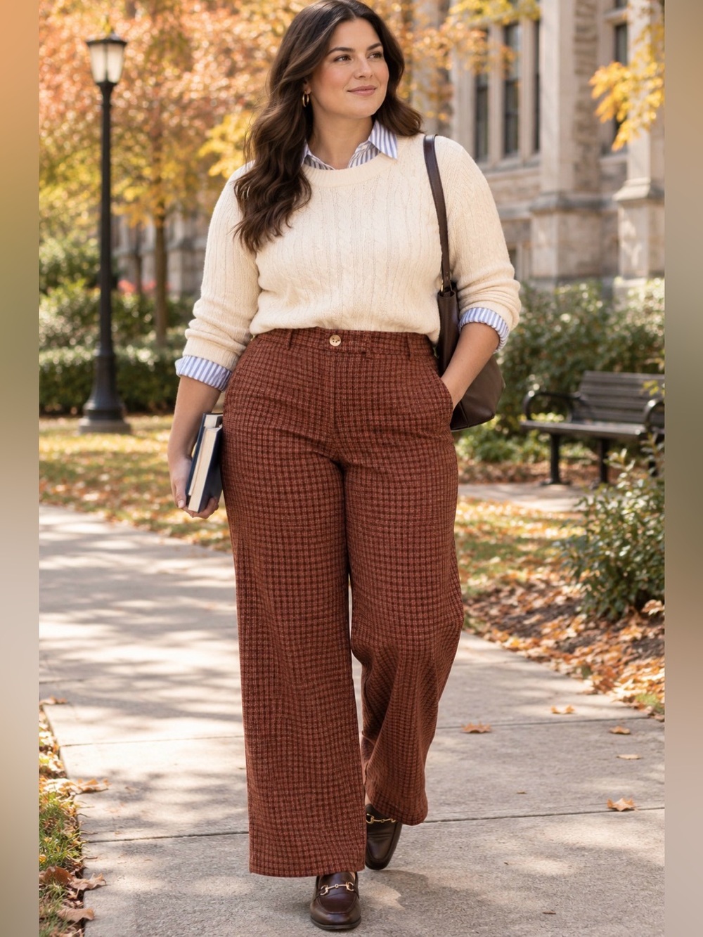 Marine Layer Brown Checkered Pants Size 12
